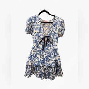 Miami Blue and White Patterned Dress